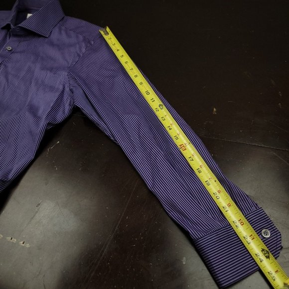 Robert Graham 16.5 42 Button Down Dress Shirt Purple Stripe Originally $175 - Picture 8 of 11